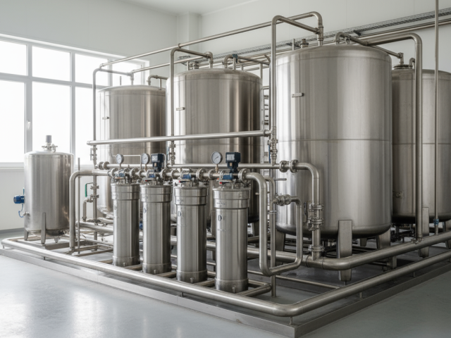 Firefly_Gemini Flash_Ultra high-resolution photograph of a modern commercial water filtration system in a 330114